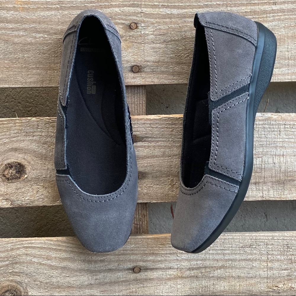 Clarks Gray Flats